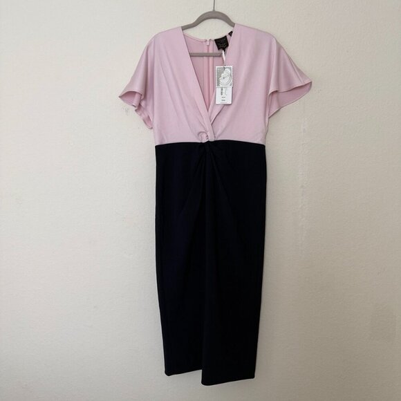 TED BAKER LONDON | NWT Ellame Sheath Wrap Bodycon Dress Size 4 (US 10-12) - Picture 3 of 16